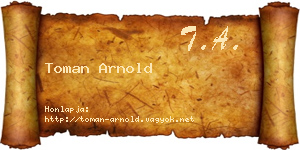 Toman Arnold névjegykártya